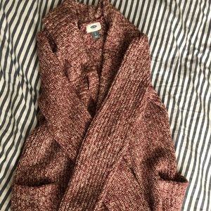 Pink + white heathered cardigan